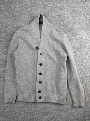 Cárdigan Suéter Zara Hombre Grande Gris Cuello Chal Mezcla Lana Tejido Botones Foto 1 de 4