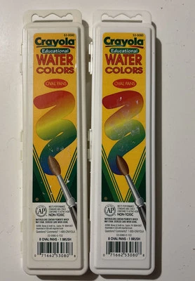 New Lot Of 2 Crayola Education Watercolors Extra Bright and Blendable 8 Colors - image 1 of 4