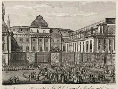 Kupferstich Französische Revolution Maire von Paris Palast Papiere Prieur 19. Jh - Bild 1 von 4