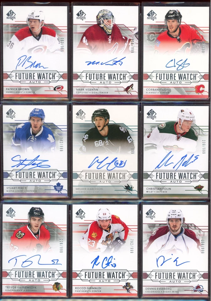 2014-15 SP Authentic Future Watch Autograph Rc xx/999  15 Card Lot - Image 1 of 4