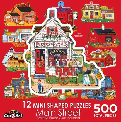 Cra-Z-Art Multi-Shaped 500-Piece Main Street Jigsaw Puzzle,Paper - Image 1 of 4