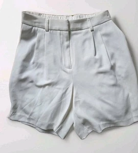 Pantalones Cortos Marineros Rachel Zoe Para Mujer 2 Cintura Alta Blancos Plisados Longitud Media - Imagen 1 de 5