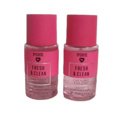 Victoria's Secret PINK Fresh & Clean Travel Size Fragrance Mist 2.5 oz 2 Pack - Image 1 of 2