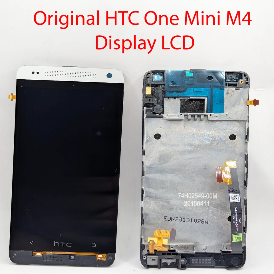Original HTC One Mini M4 Display LCD TouchScreen Glas Scheibe Rahmen Frame - Bild 1 von 1