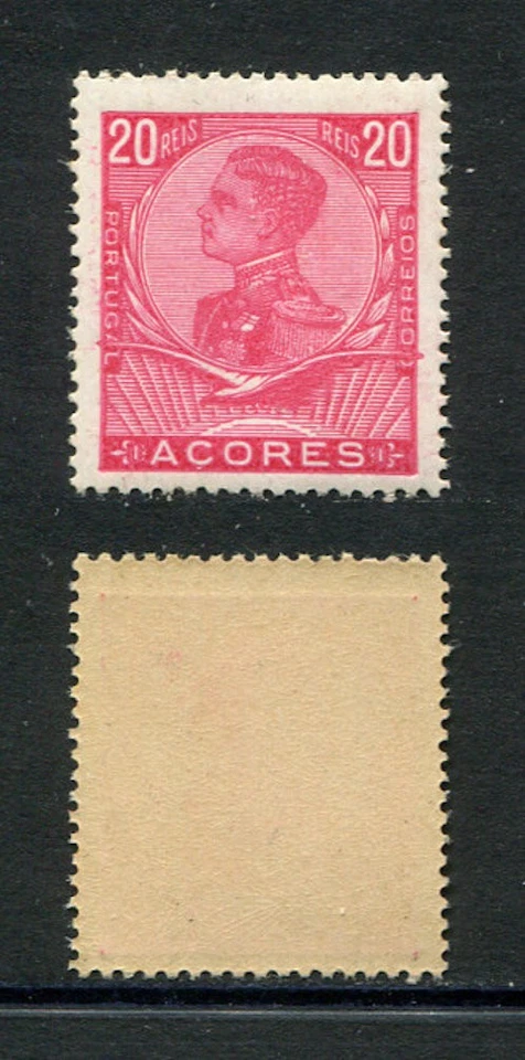 Portugal Azores Açores 1910 D. Manuel #111A, PAPEL PORCELANA ESPESSO, MNH FVF - Image 1 of 1