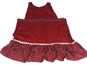 Kitchen Apron Farmhouse Country Red Polka Dot Print By Sandra Lee Stiff Cotton - Picture 1 of 9