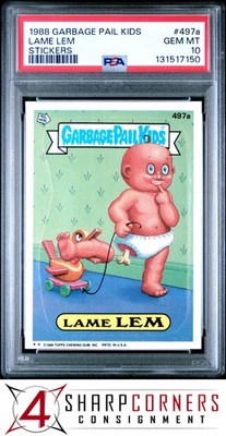 1988 GARBAGE PAIL KIDS STICKERS #497a LAME LEM SERIES 12 PSA 10 - Image 1 of 3