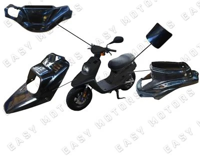 KIT CARENE PLASTICHE YAMAHA BWS BW S ORIGINAL - MBK BOOSTER SPIRIT NERO NEUTRO - Immagine 1 di 4