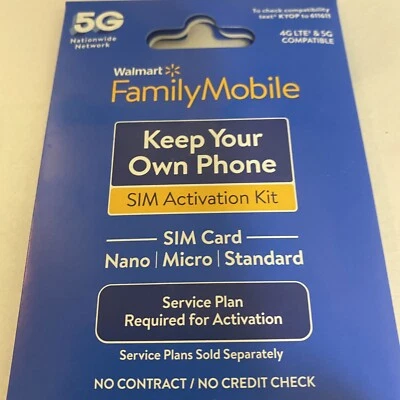 Walmart Family Mobile Starter Kit Powered By Verizon Nano Sim Card 3/1 Shipped - Image 1 of 2