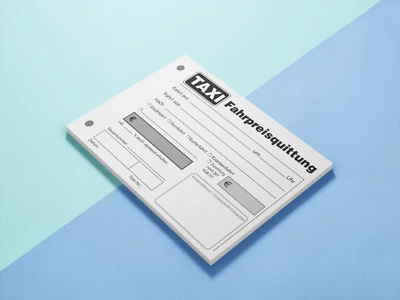 TAXI-Fahrpreis-Quittung Taxiquittung 100 Blatt A6 TAXI-Quittung,gelocht (22429) - Bild 1 von 4