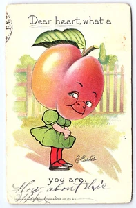 Dear Heart What A Peach Künstler signiert Curtiss Tuck Postkarte B516 - Bild 1 von 2