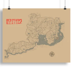 Saint Denis Map Poster Blackwater Map Print 80x100cm Van der Linde Gang - Picture 1 of 7