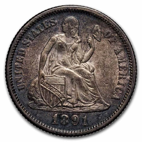 1891 Liberty Seated Dime BU - SKU#269746 Cover