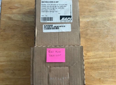 BAPI BA/10K2H200DWP 2% Duct Relative Humidity Sensor +/-2% RH Thermistor 10K 77F - Image 1 of 4