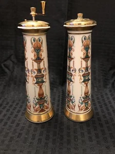 Vintage Lenox Salt & Pepper shaker Mill grinder Hand Painted 24k Gold - Picture 1 of 10