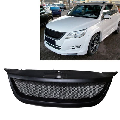 Front Bumper Grille Grill Mesh Cover For Volkswagen Tiguan 2009-2011 Matte Black - Image 1 of 4