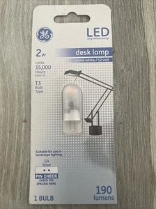 GE LED Desk Lamp Bulb Warm White T3 2w G4 Base 12v # 1558694 190 Lumens - Picture 1 of 2