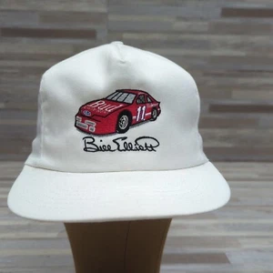 Vintage BILL ELLIOTT Snapback Hat Budweiser Racing #11 NASCAR Bud White  - Picture 1 of 10