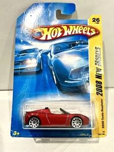 Hot Wheels 2008 Tesla Roadster 2008 First Editions #26/40 RED VHTF Card Issues - Picture 1 of 7