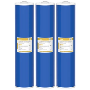 1-3 Pack 20"x4.5" Water Softening Filter Big Blue Whole House Ion Exchange Resin - Picture 1 of 10