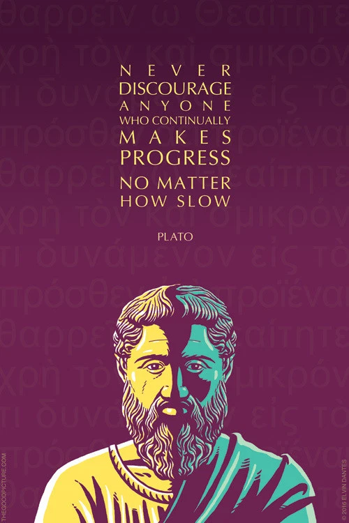 Plato Inspirational Quote Wall Art/Poster: Never Discourage Anyone 18" x 24" - Image 1 of 1