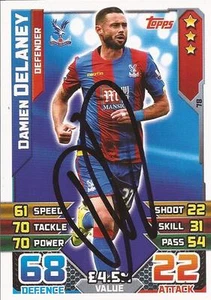 DAMIEN DELANEY * SIGNED CRYSTAL PALACE 2015/2016 MATCH ATTAX CARD+COA - Picture 1 of 1
