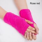 Female Thick Warmth Wool Knitted Gloves Fingerless Mittens Half-Finger