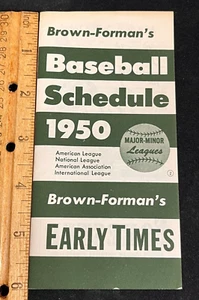 1950 Brown-Forman's Early Times MAJOR & Minor League Baseball Schedule AA 101224 - Picture 1 of 2