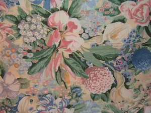Brunschwig & Fils, Mulberry Plantation, Hand Print Floral, 56" W X 36" L Multi - Picture 1 of 2