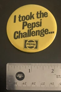 Vintage I TOOK THE PEPSI CHALLENGE Metallic Pin/Button - 2.25" Diameter - Bild 1 von 2