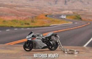 Silver Ducati 1199 Panigale Custom Keychain FOB Porte Cles Llavero Key Ring - Picture 1 of 5