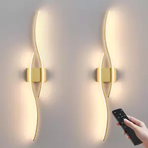 Battery Operated Wall Sconces Set of Two with Remote Control, Dimmable/3 Colors/ - Picture 1 of 9