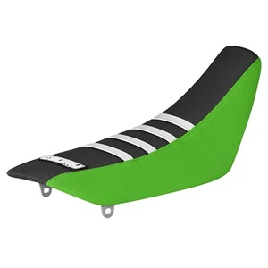 2002-2024 KAWASAKI KX 65 Seat Cover  GREEN SIDES / BLACK TOP / WHITE RIBS #71 - Picture 1 of 7