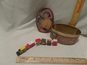 VINTAGE "COCA-COLA" LOT OF 6 MINI COLLECTIBLES & 1988 "LADY GIBSON-OVAL TIN BOX - Picture 1 of 10