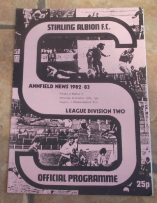 1982-83 (Sep)   Stirling Albion v Stenhousemuir  -   Scottish Division Two - Image 1 of 2