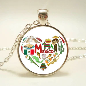 MEXICO MEXICAN LATINO charm pendant 925 Sterling Silver 20" necklace women men - Picture 1 of 9