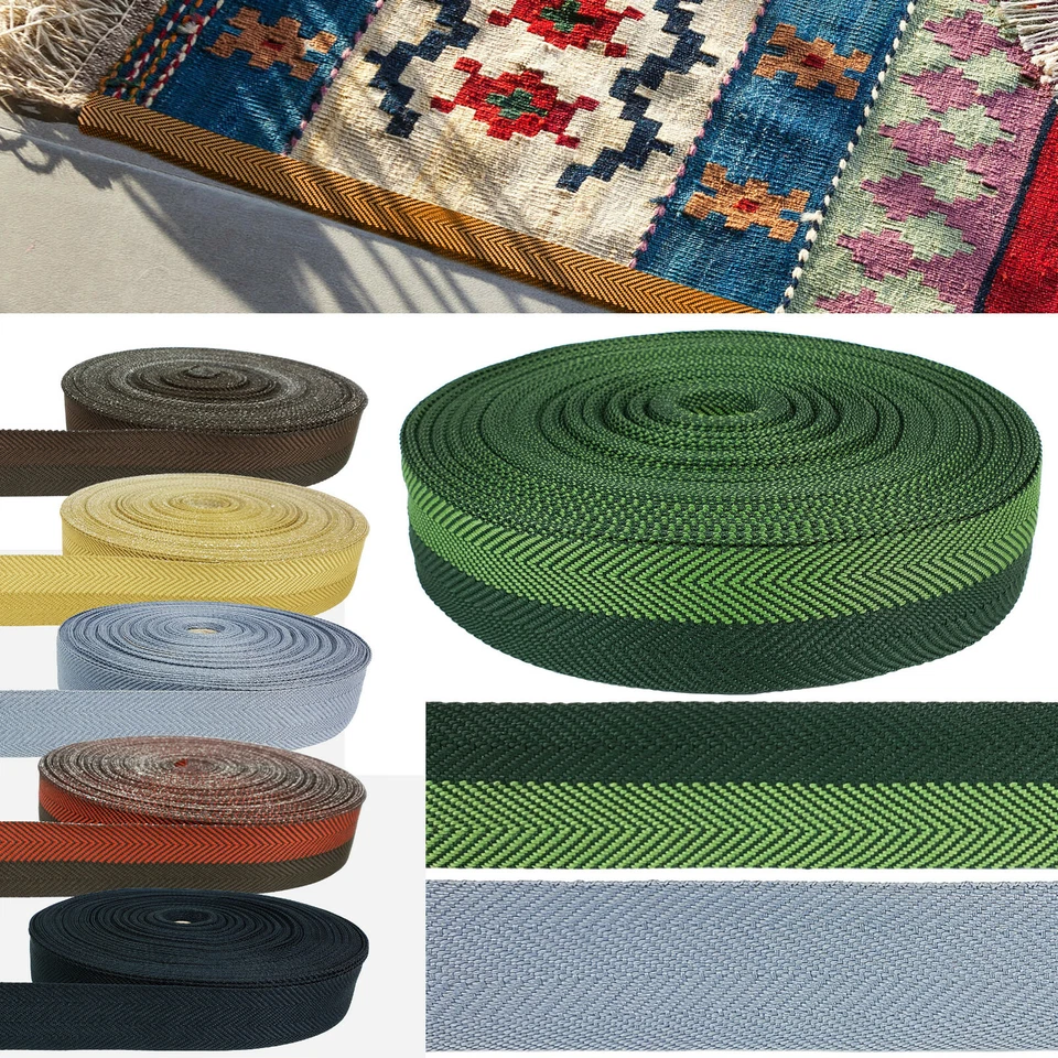 DECOMEISTER Einfassband 1€m Abschlussband 40mm Teppicheinfassband Nahtband Saumband Nähen