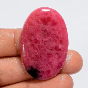 67 Ct. Cts Natural Rhodonite Gemstone Necklace Supply Oval Cabochon 38X25X5 mm - Picture 1 of 5