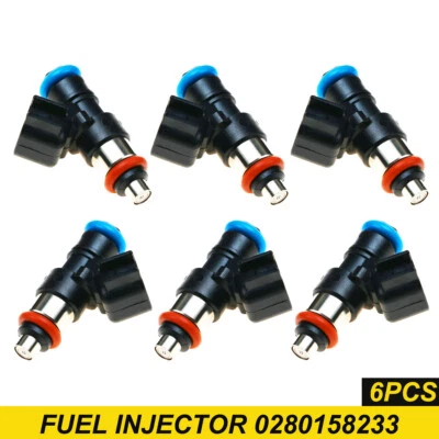 Juego de (6) inyectores de combustible nuevos para Chrysler 200 2011-2017 3,6 L 0280158233 Foto 1 de 4