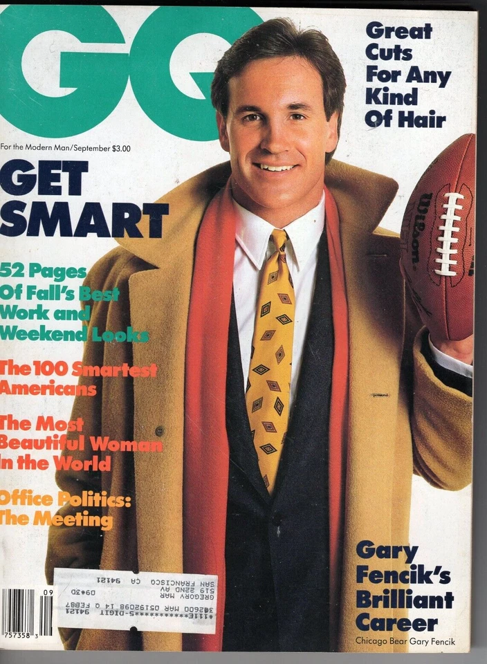 Gentleman's Quarterly GQ September 1986 Gary Fencik BRILLIANT CAREER - Image 1 of 1