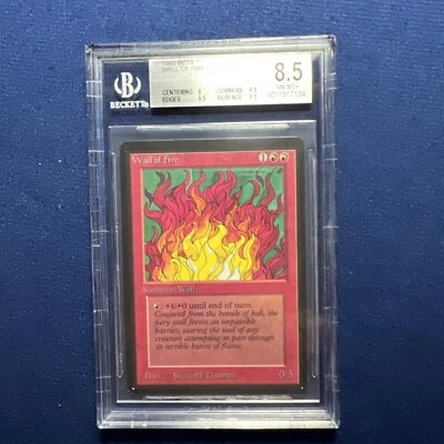 MTG BETA Wall of Fire BGS 8.5 NM-MT+ (9.5 surface and edges) 1993 - Image 1 of 2