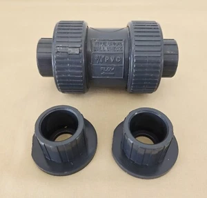 Hayward Pvc Check Valve, True Union Ball, 3/4" Threaded & Plain Gray New - Picture 1 of 6