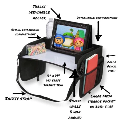 Kids Travel Tray & Car Seat Organizer, Brand new in black - Image 1 of 4