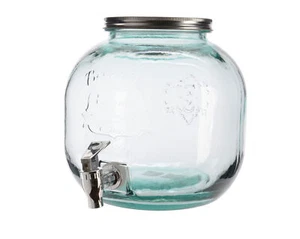 Getränkespender mit Zapfhahn 23x24cm Glas 6l Wasserspender Kanister mit Hahn - Bild 1 von 2