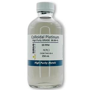 Nanoparticelle True Colloidal Platinum (PtNP): 10 ppm - 250 ml in vetro - Foto 1 di 2
