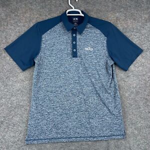 Adidas Polo Shirt Mens Large Blue Short Sleeve April Sound Country Club Golfing