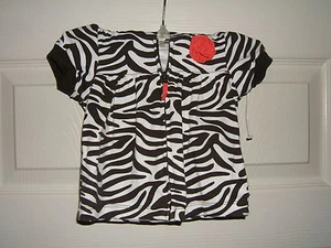 CARTERS GIRL'S LIGHTWEIGHT ZEBRA PRINT ZIP HOODIE JACKET SIZE 6 MONTHS (NWOT) - Picture 1 of 6