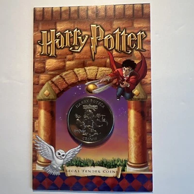 2001 Isle of Man Harry Potter Brilliant Uncirculated 1 Crown Coin BU - Image 1 of 4