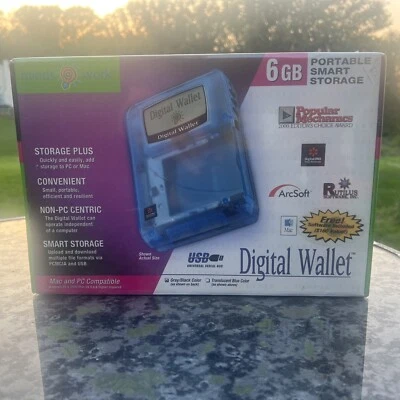Vintage NEW Minds Work Digital Wallet 6 GB Portable Smart Storage Mac PC Sealed - Image 1 of 4