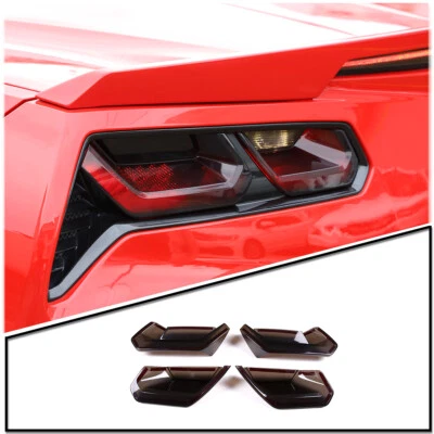 Four Tinted Covers for 2014-2019 Corvette C7 Tail Light Blackout Molded - Image 1 of 4
